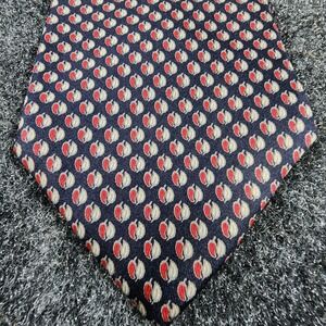 Christian Dior Cravates Tie Preppy Silk Vintage Business Geometric Blue & Red